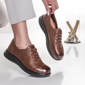 Pantofi casual viviana maro piele ecologica imagine