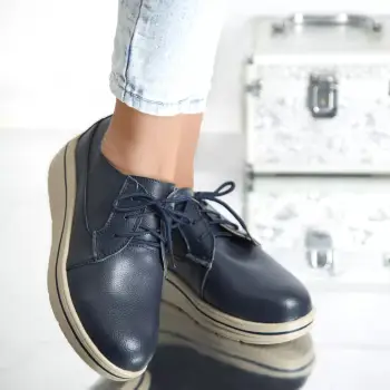 Pantofi cu platforma ruby navy piele naturala imagine