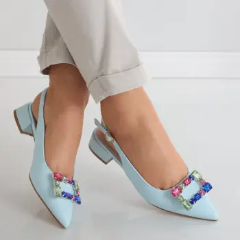 Pantofi dama Albastri din Piele Ecologica Enver imagine