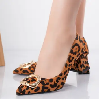 Pantofi dama Animal Print din Pieie Ecologica Intoarsa Berga imagine