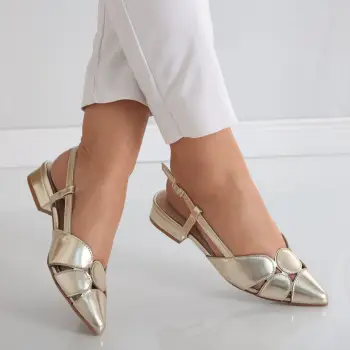 Pantofi dama Aurii din Piele Ecologica Meltona imagine