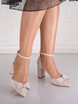 Pantofi dama Bej din Piele Ecologica Grasela imagine