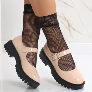 Pantofi dama Bej din Piele Ecologica Lacuita Safira imagine