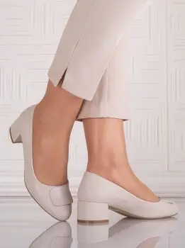 Pantofi dama Bej din Piele Ecologica Mariva imagine