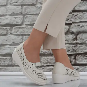 Pantofi dama Bej din Piele Ecologica Nataya imagine