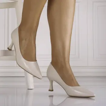 Pantofi dama Bej din Piele Ecologica Ricardia imagine