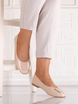 Pantofi dama Bej din Piele Ecologica Yolandia imagine