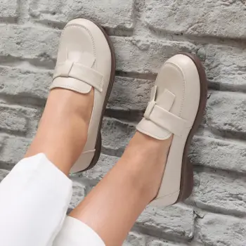 Pantofi dama Bej Maro din Piele Ecologica Basuna imagine