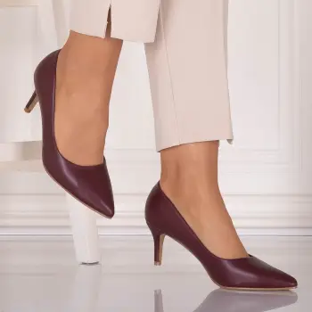 Pantofi dama Bordo din Piele Ecologica Dania imagine