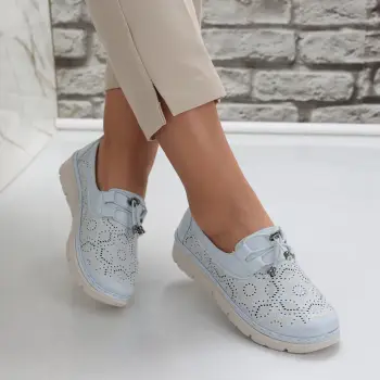 Pantofi dama casual Albastri din Piele Ecologica Asnes imagine