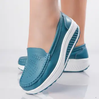 Pantofi dama casual Albastri piele naturala nancy imagine