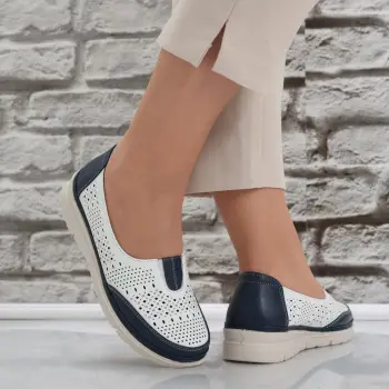 Pantofi dama casual Albi/Bleumarin din Piele Ecologica Molica imagine