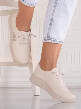 Pantofi dama Casual Bej din Piele Ecologica Arela imagine