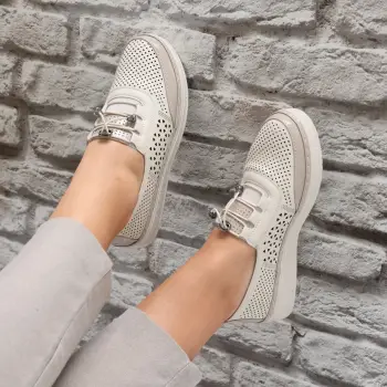 Pantofi dama casual Bej din Piele Ecologica Ascan imagine