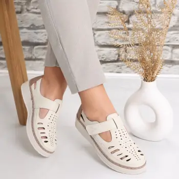 Pantofi dama casual Bej din Piele Ecologica Asreva imagine