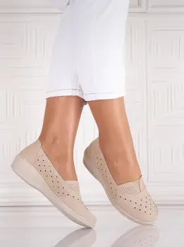 Pantofi dama casual Bej din Piele Ecologica Audara imagine