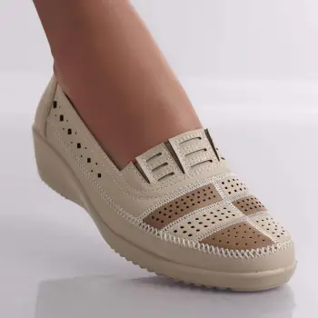Pantofi dama casual Bej din Piele Ecologica Belen imagine