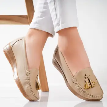 Pantofi dama casual Bej din Piele Ecologica Casane imagine