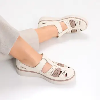 Pantofi dama casual Bej din Piele Ecologica Cataria imagine