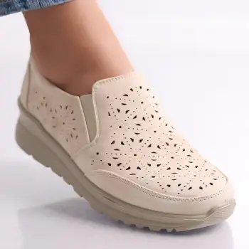 Pantofi dama casual Bej din Piele Ecologica Corza imagine