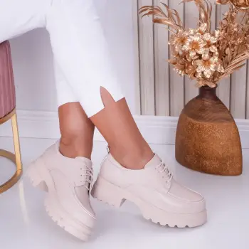 Pantofi dama casual Bej din Piele Ecologica Jola imagine