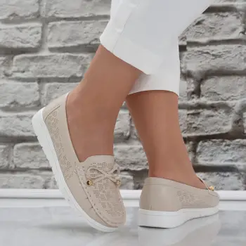 Pantofi dama casual Bej din Piele Ecologica Lujaina imagine