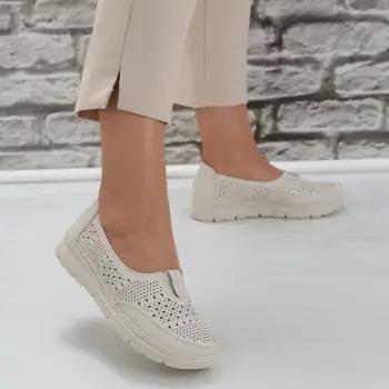 Pantofi dama casual Bej din Piele Ecologica Molica imagine