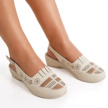 Pantofi dama casual Bej din Piele Ecologica Nelpa imagine