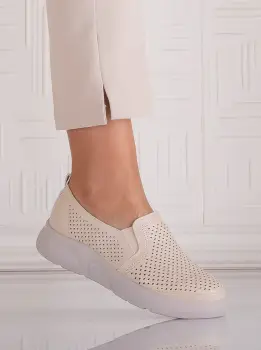 Pantofi dama Casual Bej din Piele Ecologica Nilasa imagine