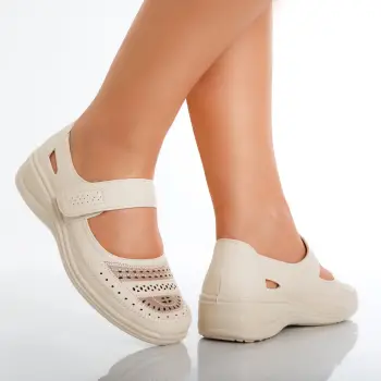Pantofi dama casual Bej din Piele Ecologica Oema imagine