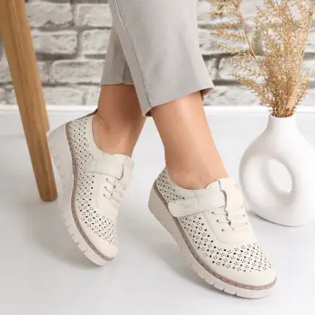 Pantofi dama casual Bej din Piele Ecologica Ranva imagine