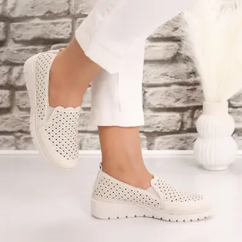 Pantofi dama casual Bej din Piele Ecologica Rujaina imagine