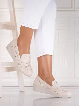 Pantofi dama casual Bej din Piele Ecologica Tenela imagine