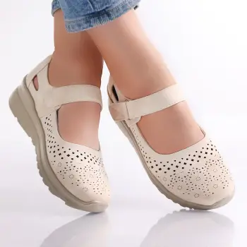 Pantofi dama casual Bej din Piele Ecologica Tiga imagine