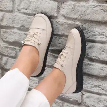 Pantofi dama casual Bej din Piele Ecologica Turina imagine