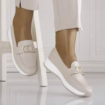 Pantofi dama Casual Bej din Piele Ecologica Ulmira imagine