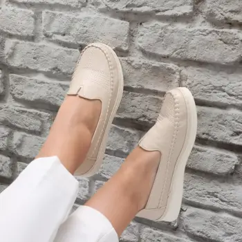 Pantofi dama casual bej din Piele Ecologica Zinam imagine