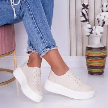 Pantofi dama casual Bej din Piele Naturala Bria imagine