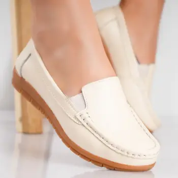 Pantofi dama casual Bej din Piele Naturala Comoi imagine