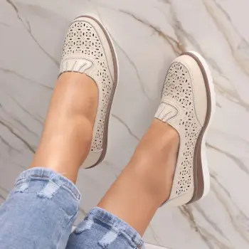 Pantofi dama casual Bej din Piele Naturala Zenova imagine