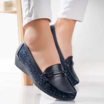 Pantofi dama casual Bleumarin din Piele Ecologica Muca imagine