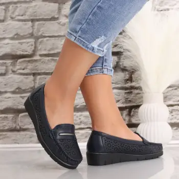 Pantofi dama casual Bleumarin din Piele Ecologica Rahil imagine