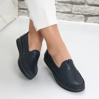 Pantofi dama casual Bleumarin din Piele Ecologica Zinam imagine
