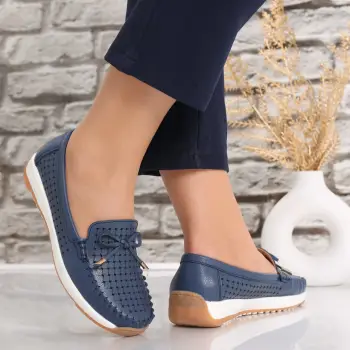 Pantofi dama casual Bleumarin din Piele Naturala Alinca imagine