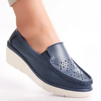 Pantofi dama casual Bleumarin din Piele Naturala Avril imagine