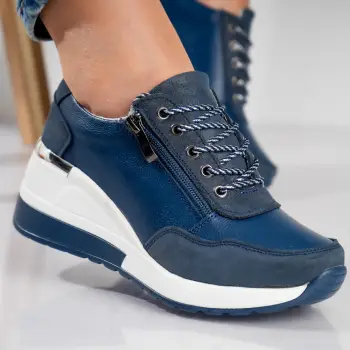 Pantofi dama casual Bleumarin din Piele Naturala Bilon imagine