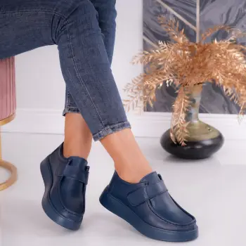 Pantofi dama casual Bleumarin din Piele Naturala Duva imagine