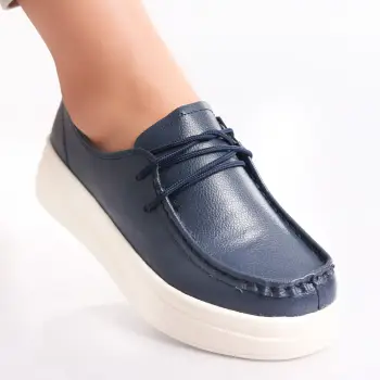 Pantofi dama casual Bleumarin din Piele Naturala Jaile imagine