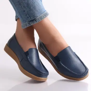Pantofi dama casual Bleumarin piele naturala Danina imagine