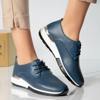 Pantofi dama casual bleumarin piele naturala lamita imagine